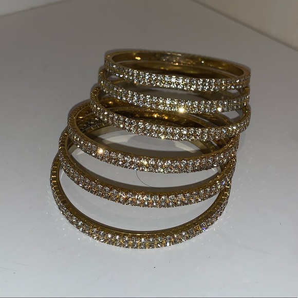 6 Diamond/Gold Bangles - Picture 4 of 5